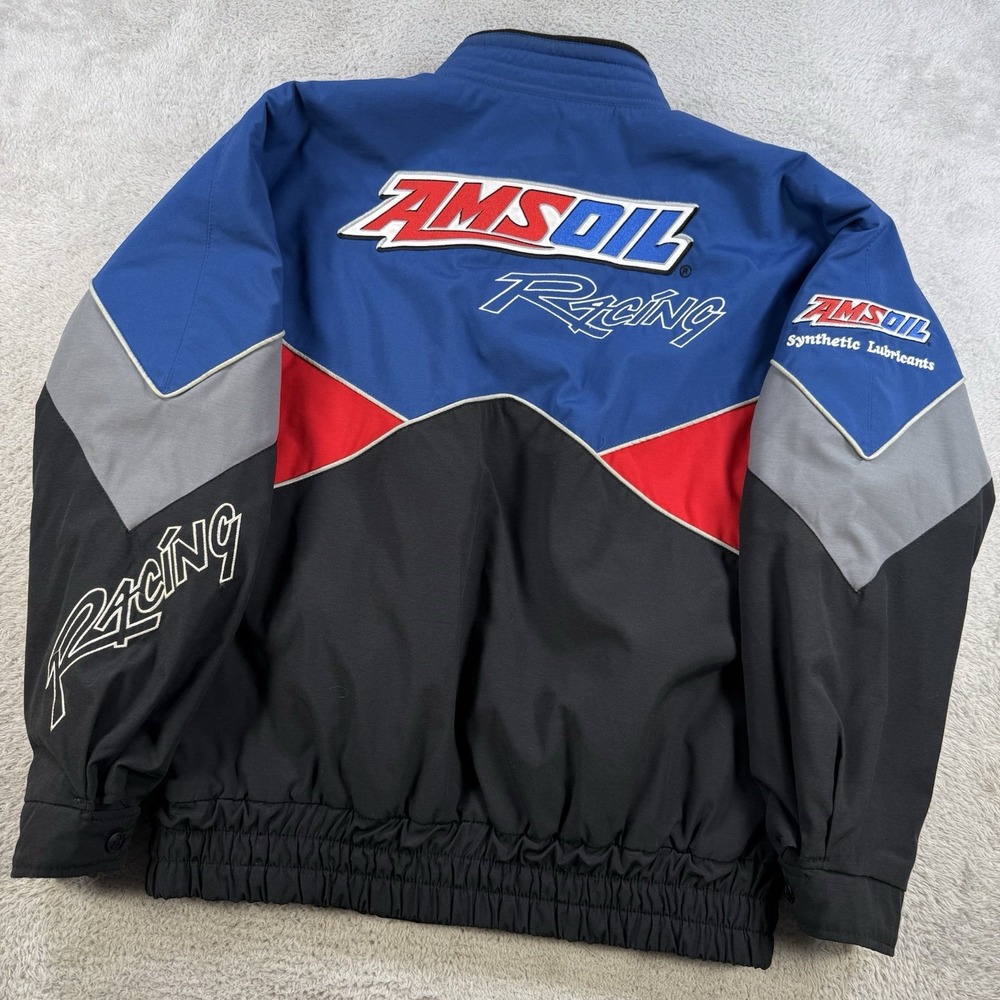 Choko Design Racing Jacket Mens Large AMS Oil NASCAR Full Zip Quilt Lined